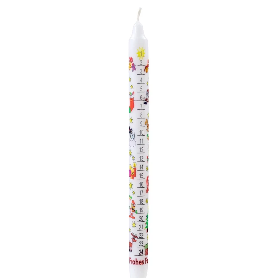 "Käthe Wohlfahrt White Advent Calendar Candle – Festive Holiday Countdown Decor"