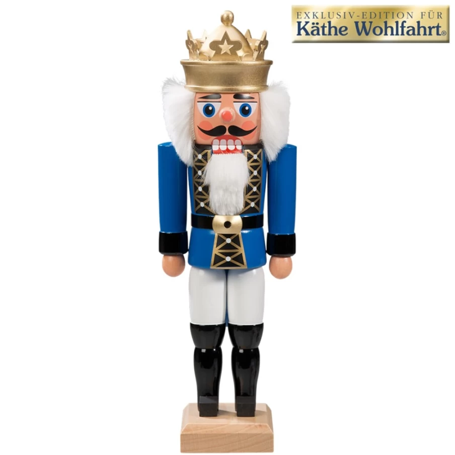 HODREWA 10.6 Inch Blue King Nutcracker - Decorative Christmas Figurine