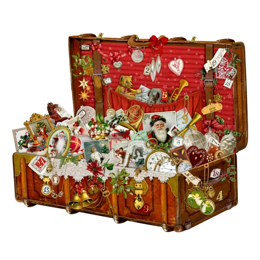 Käthe Wohlfahrt Christmas Suitcase Advent Calendar - Festive Holiday Countdown Decor