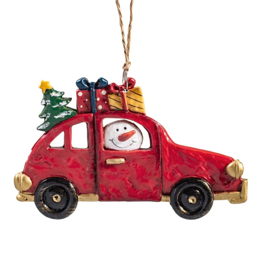 "Käthe Wohlfahrt Christmas Snowman in Car Holiday Decoration Collectible"