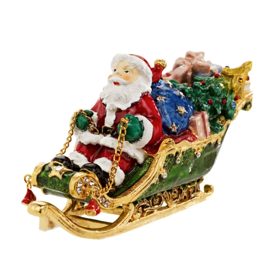 "Käthe Wohlfahrt Santa Claus Trinket Box with Sleigh - Christmas Collectible Gift"