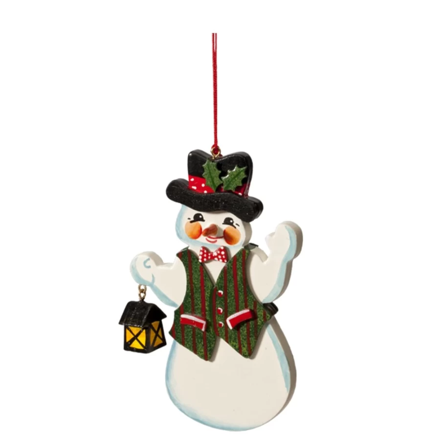 "Käthes Original Snowman with Lantern - Handcrafted Christmas Decoration"