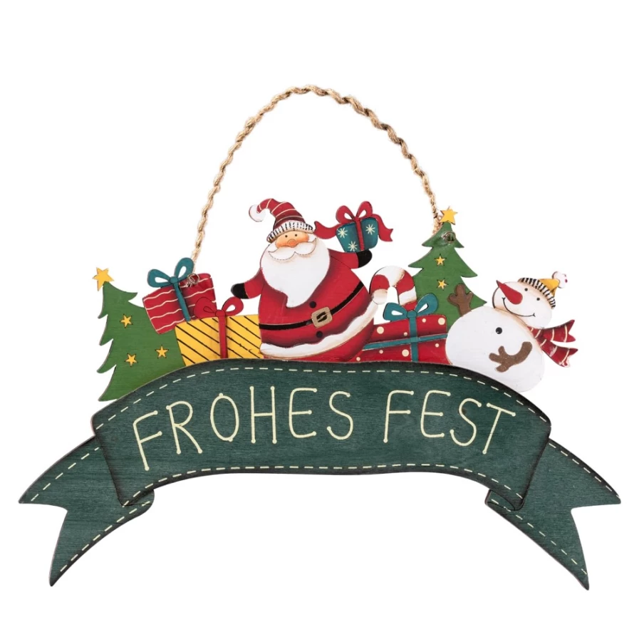 Käthe Wohlfahrt Festive Holiday Door Sign "Frohes Fest" - Christmas Decoration