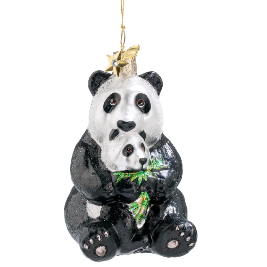 "Poesie in Glas Panda Bear Collectible Figurine – Handcrafted Glass Art"