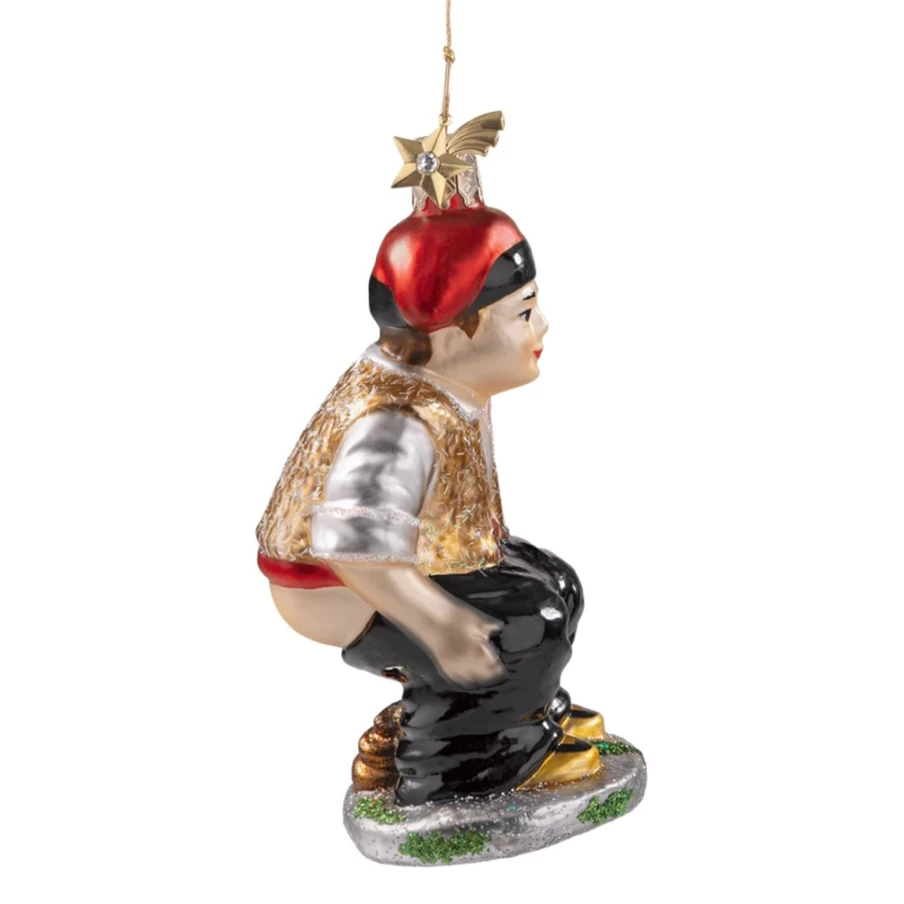 "Poesie in Glas Caganer Figurine – Unique Collectible Christmas Decoration"