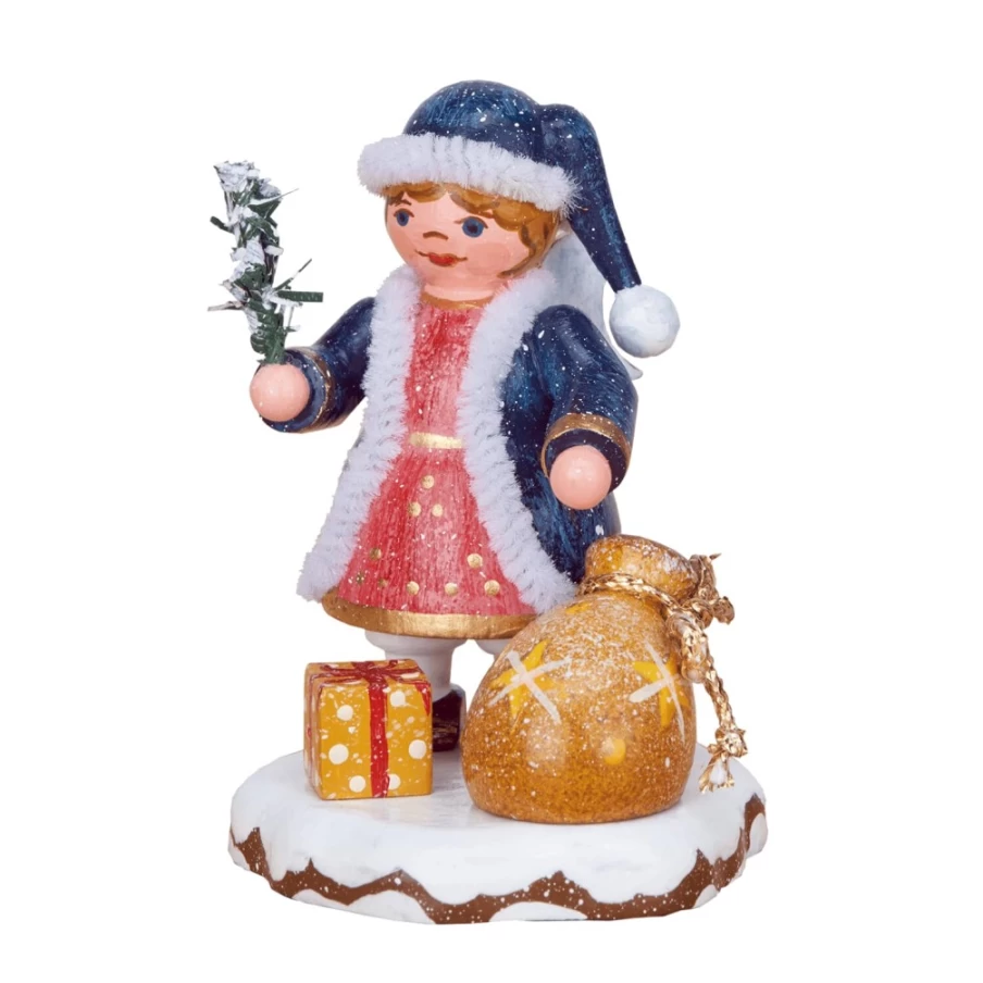 "Hubrig Volkskunst Winter Children's Heaven'S Child 'A Gift For You' Collectible Figurine"