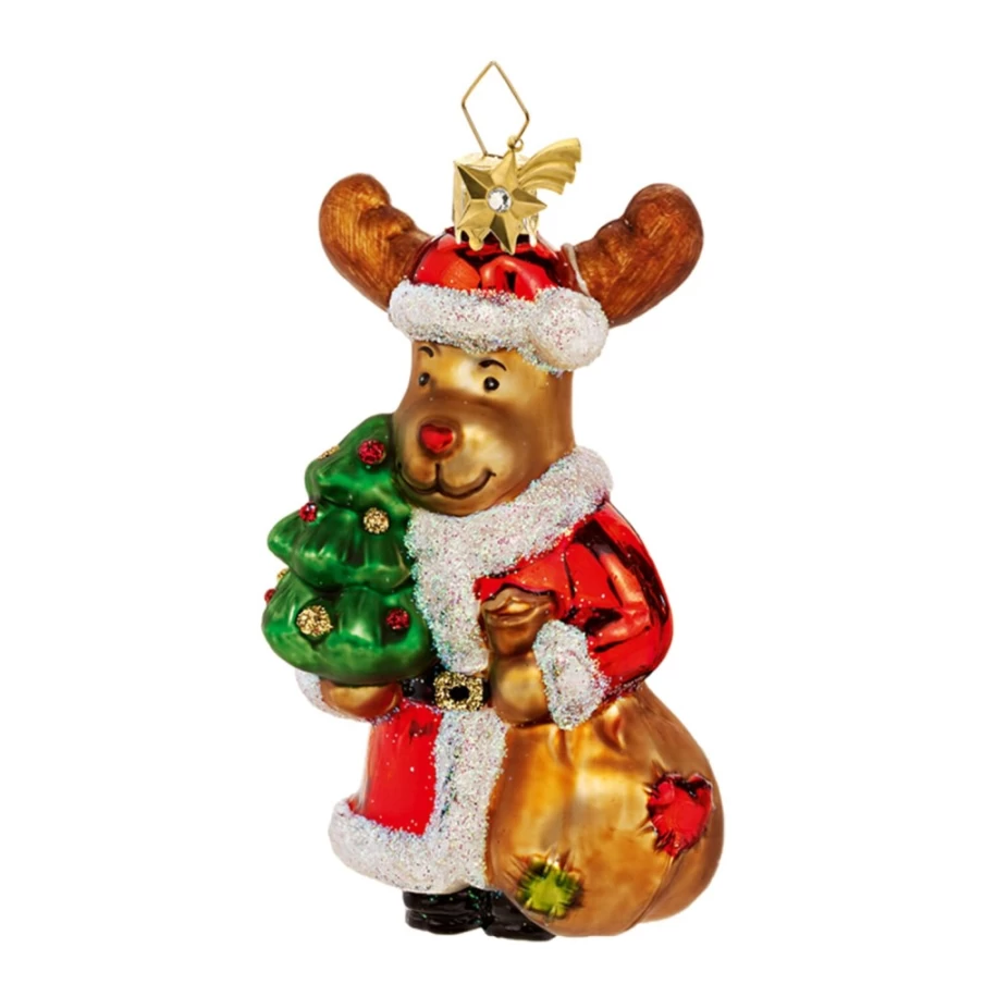"Poesie in Glas Christmas Moose - Festive Holiday Decor"