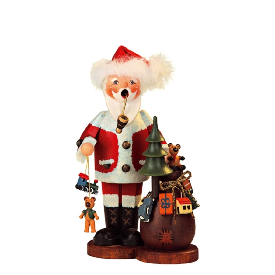 Käthes Original Santa With Presents Wooden Incense Smoker - Handcrafted German Christmas Decor