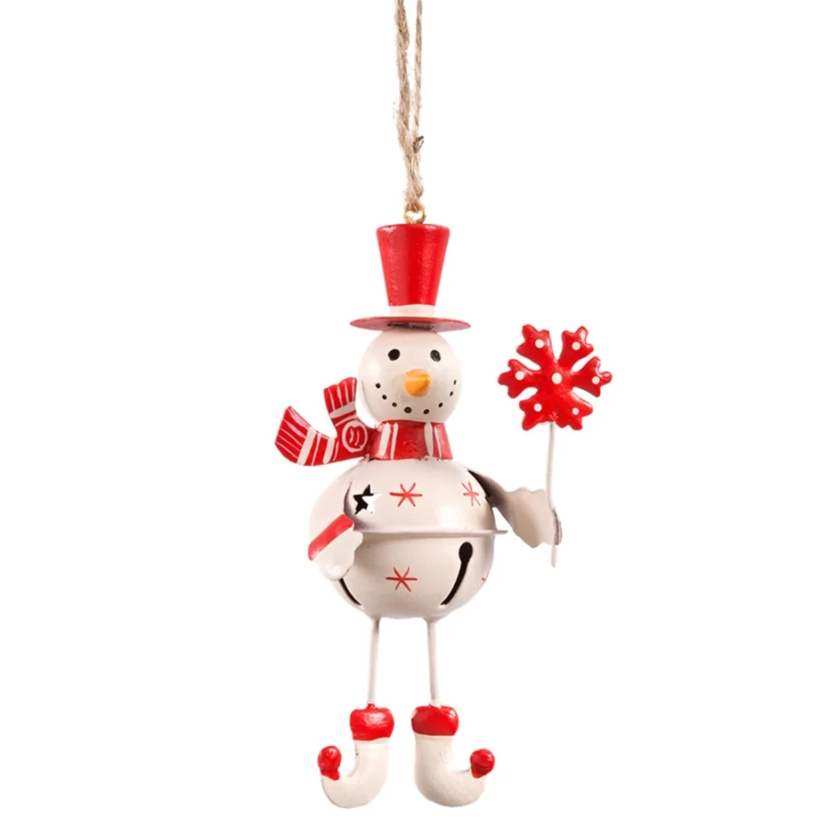 Käthe Wohlfahrt Christmas Snowman Jingle Bell Ornament - Handcrafted Holiday Decoration