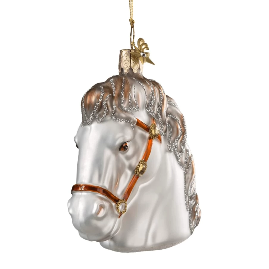 "Poesie in Glas Horse Head White Figurine – Elegant Home Decor Collectible"