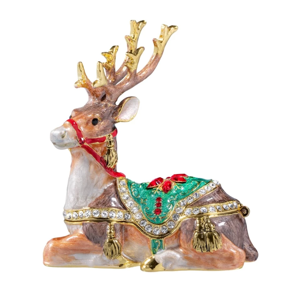 "Käthe Wohlfahrt Reindeer Trinket Box – Handcrafted Christmas Decorative Jewelry Storage"