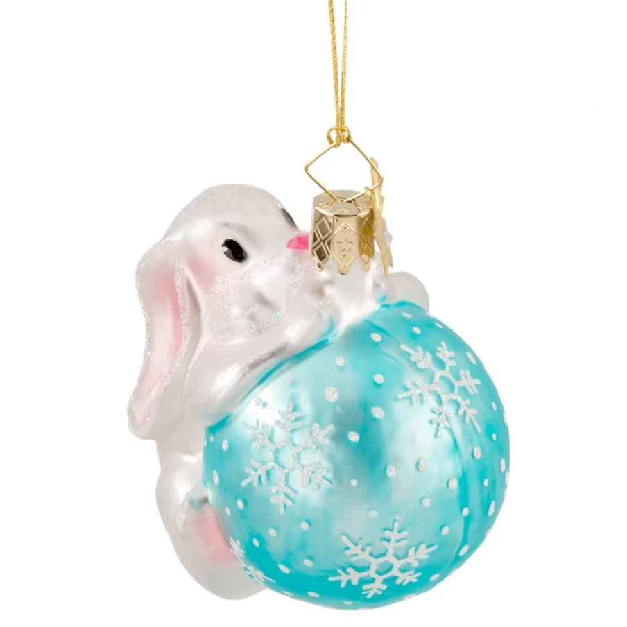 "Poesie in Glas Bunny's Favourite Bauble – Handcrafted Glass Ornament"