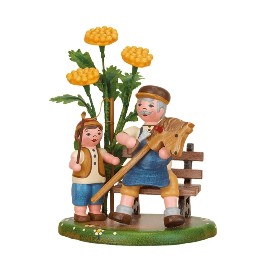 "Hubrig Volkskunst Country Idyll Grandpa And I Handmade Collectible Figurine"