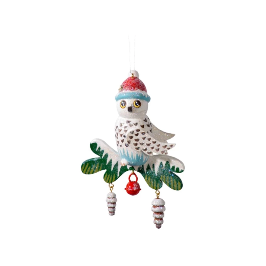 "Käthes Original Snow Owl Handmade Collectible Figurine – Exquisite Winter Wildlife Decoration"