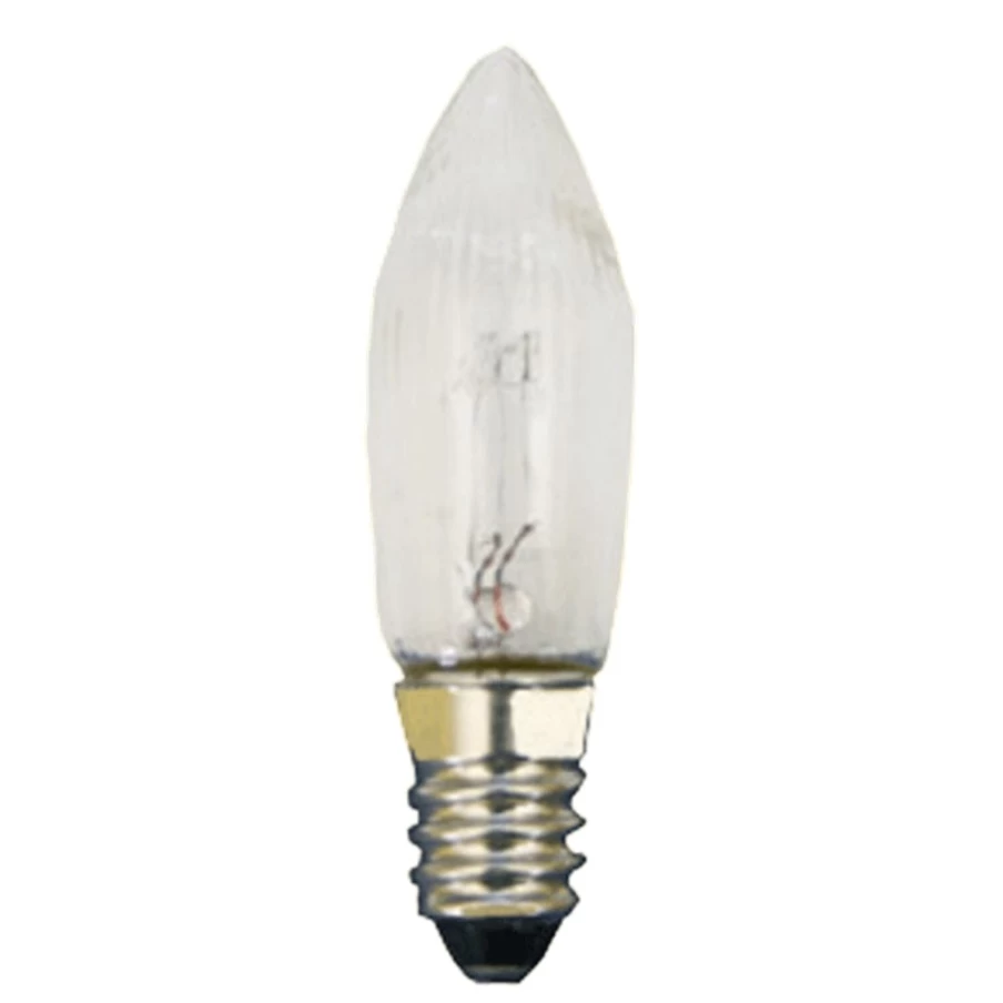 Käthe Wohlfahrt E10 3W 46V Short Screw Thread Miniature Bulb 1.5" (40mm) for Decorative Lighting