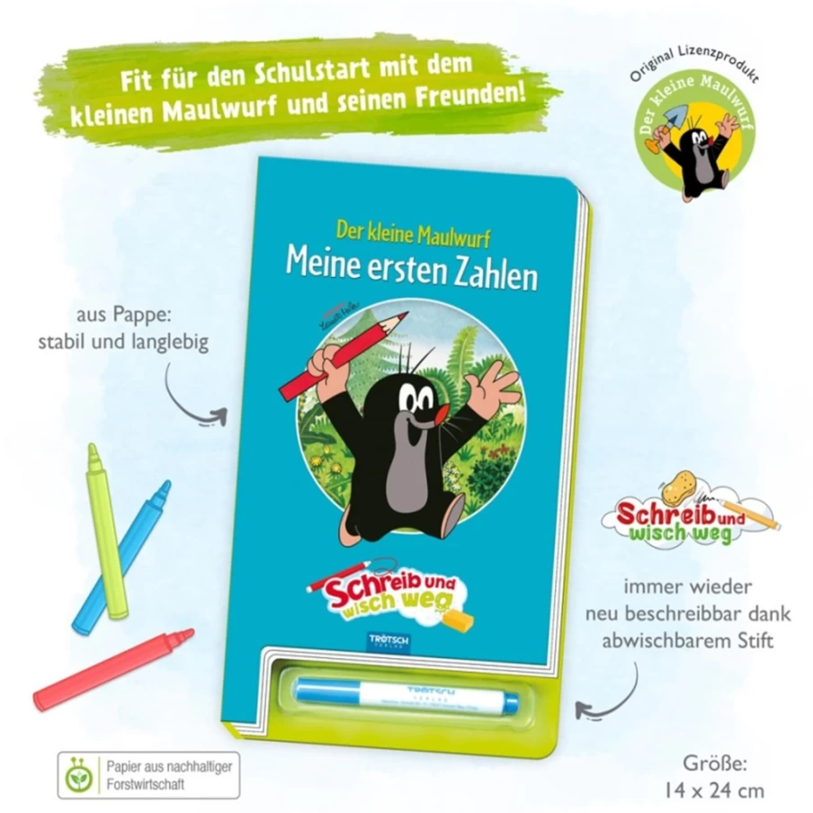 "The Little Mole Numbers Learning Booklet by Trötsch Verlag – Fun Educational Activity for Kids"