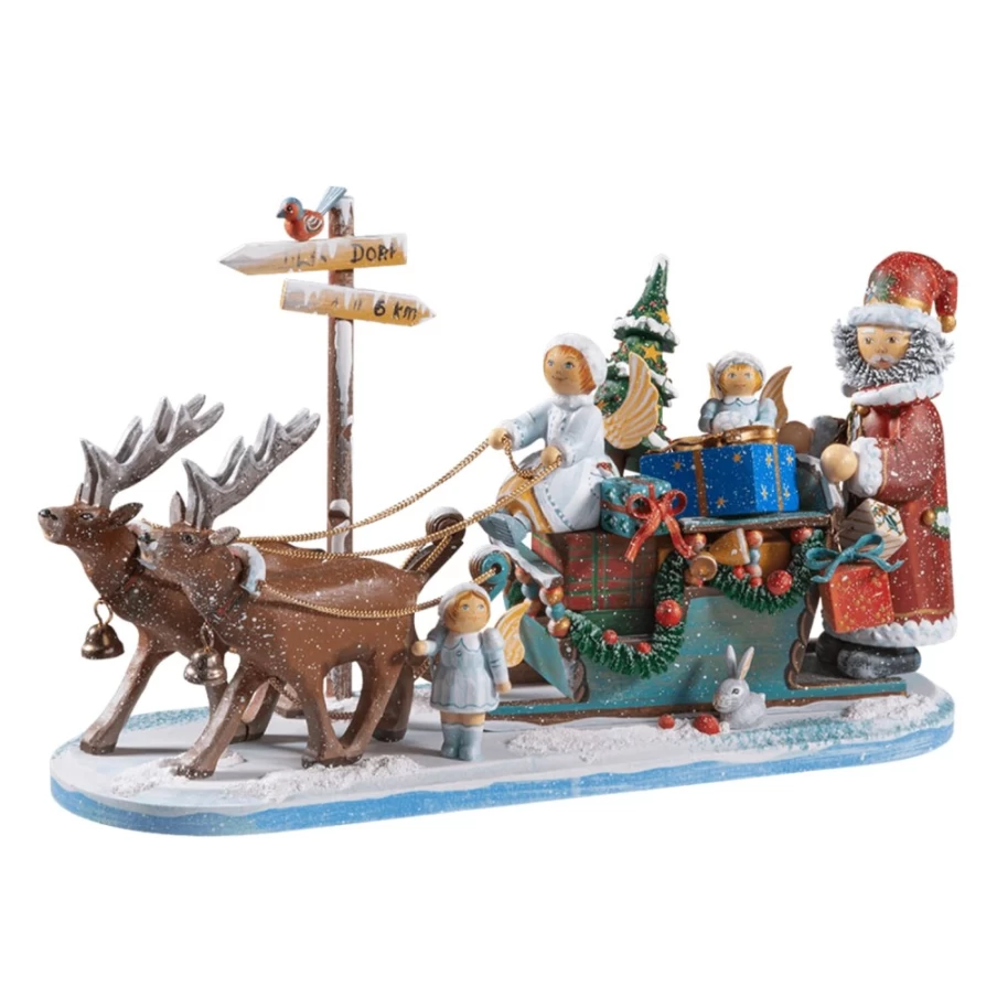 "Kindertraum Christmas Reindeer Sleigh Decor – Festive Holiday Home Decoration"