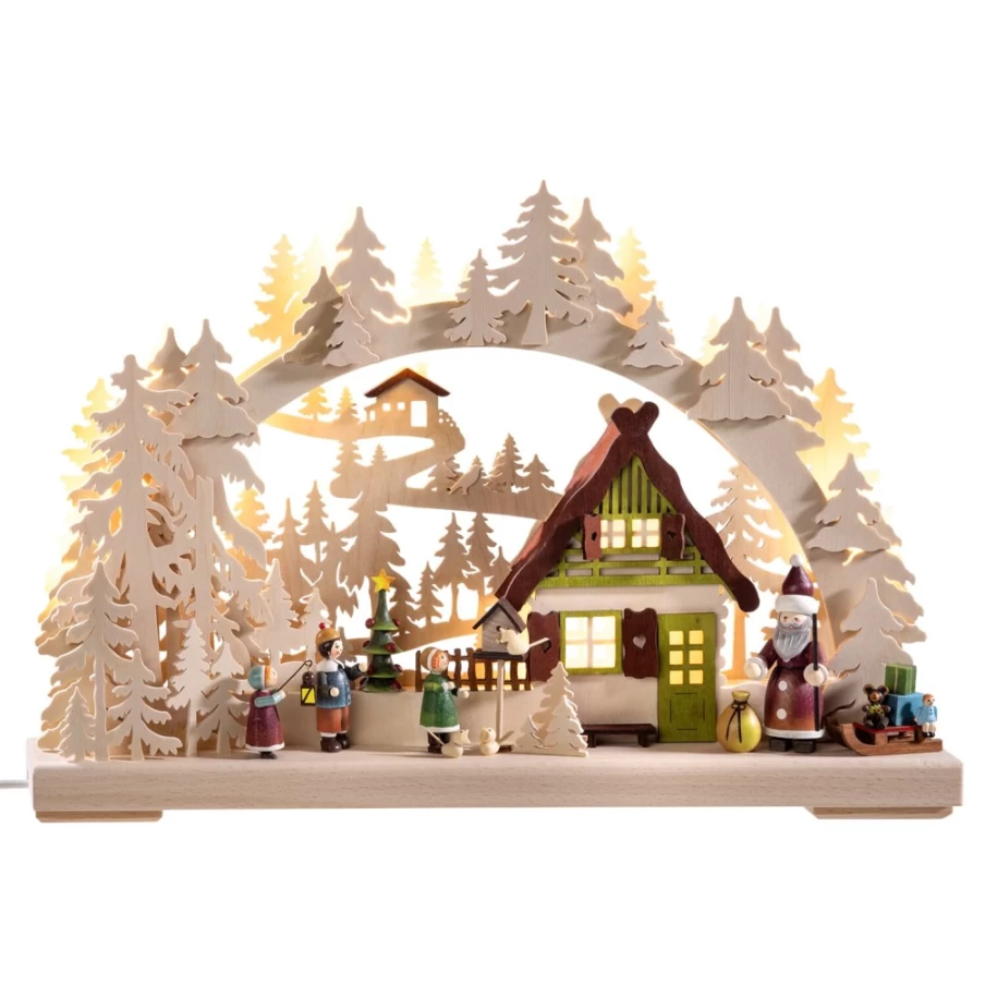 Käthes Original Schwibbogen Christmas Eve LED Light with USB Port for Holiday Decor 230V