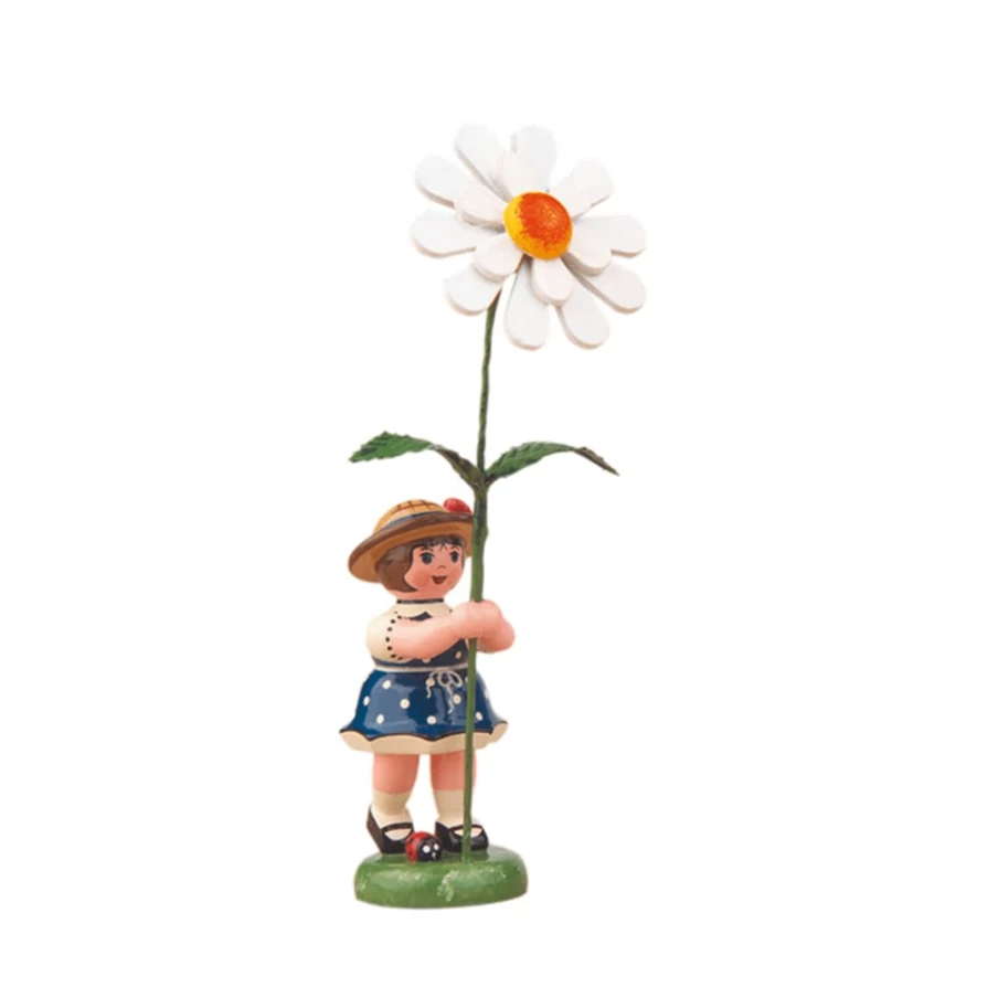 "Hubrig Volkskunst Marguerite Flower Children Decorative Collectible"