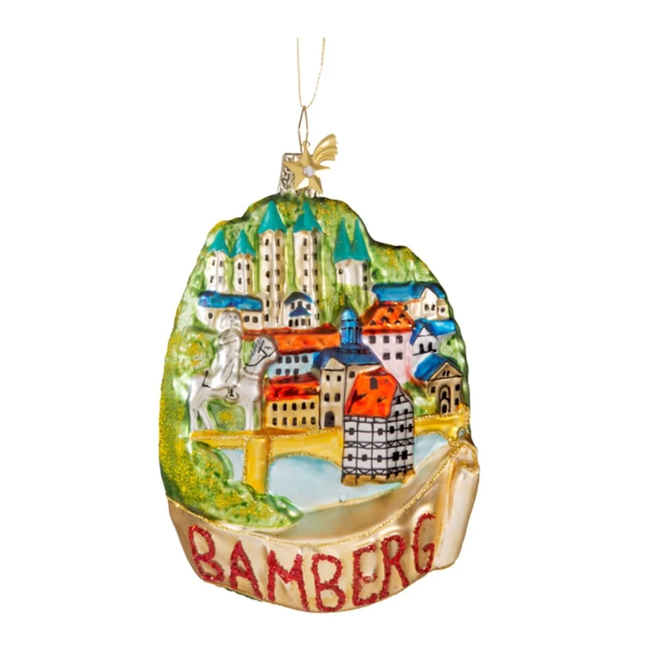 "Poesie in Glas Panoramic View of Bamberg - High-Quality Glass Artwork"