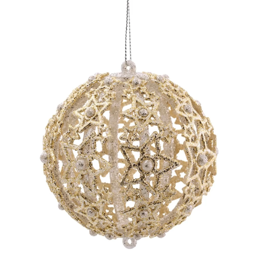 "Käthe Wohlfahrt Gold Filigree Star Bauble – Elegant Christmas Ornament"