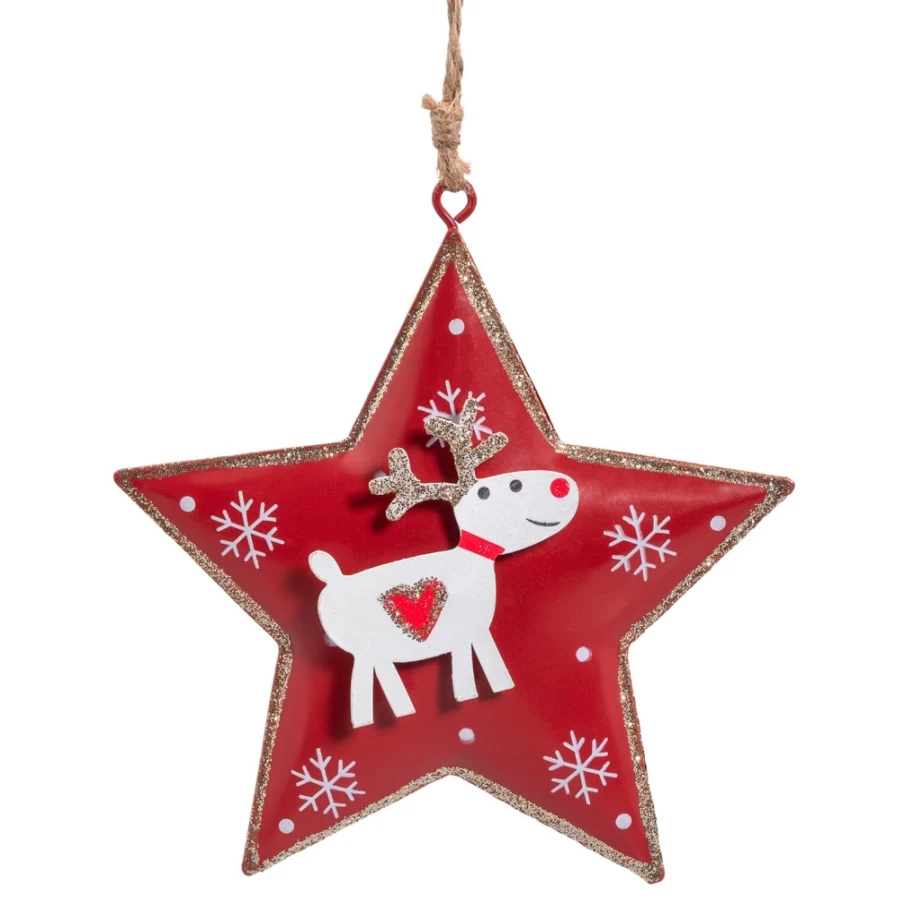 "Käthe Wohlfahrt Star With Reindeer Christmas Ornament – Handcrafted German Holiday Decoration"