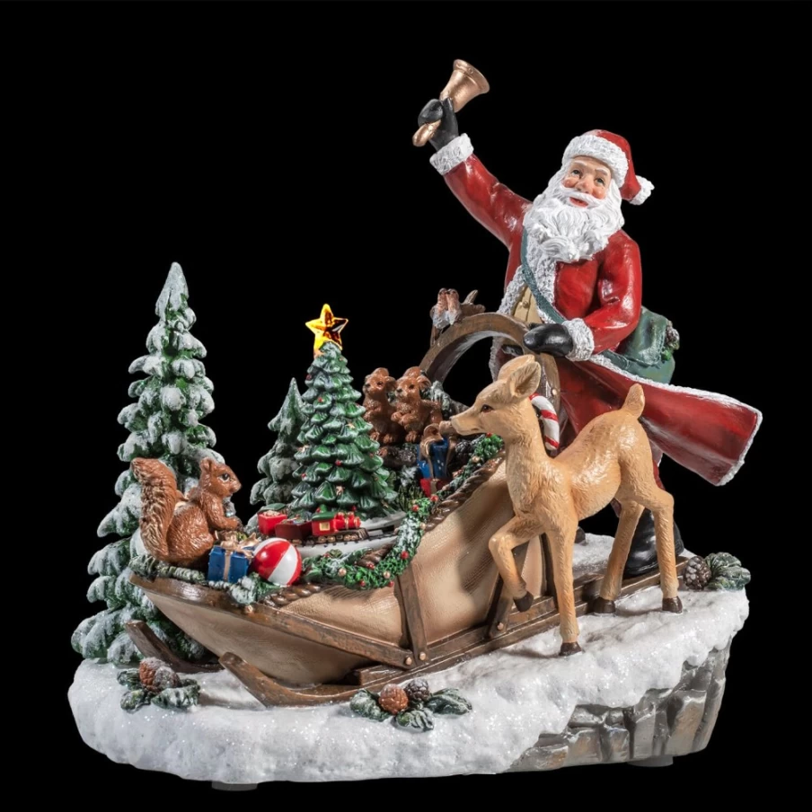 "Käthe Wohlfahrt Musical Sleigh with Animal Figures - Handcrafted Christmas Music Box"