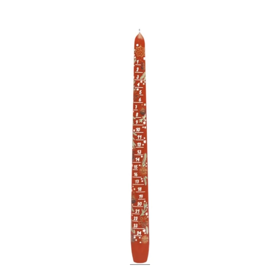 Käthe Wohlfahrt Red Advent Calendar Candle - Festive Holiday Countdown Decor