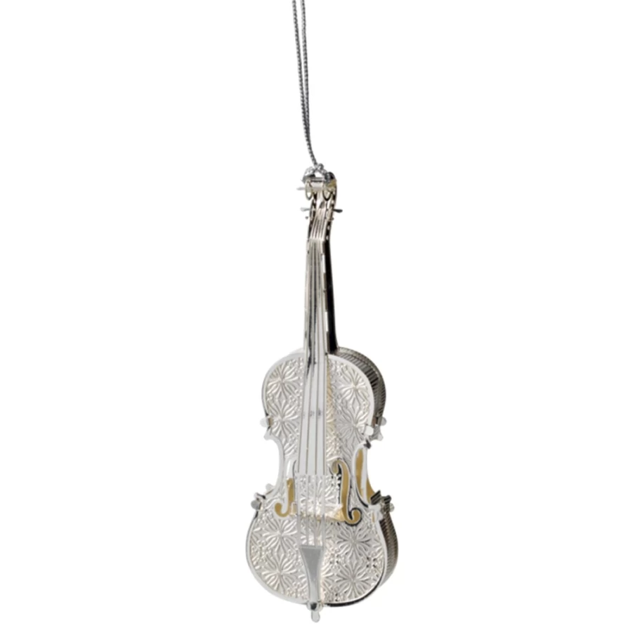 "Käthe Wohlfahrt Silver-Plated Violin – Authentic German Collectible"