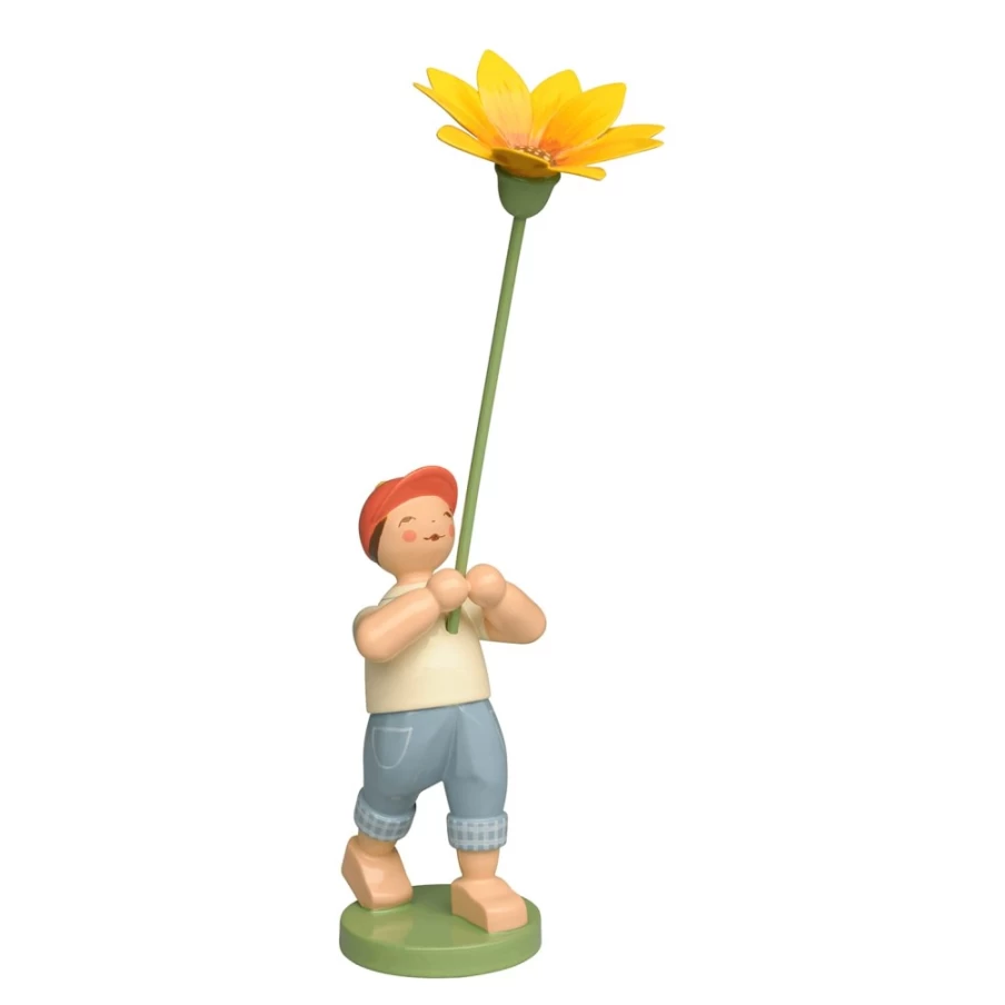 "WENDT & KÜHN Handcrafted Boy With Gazania Collectible Figurine"
