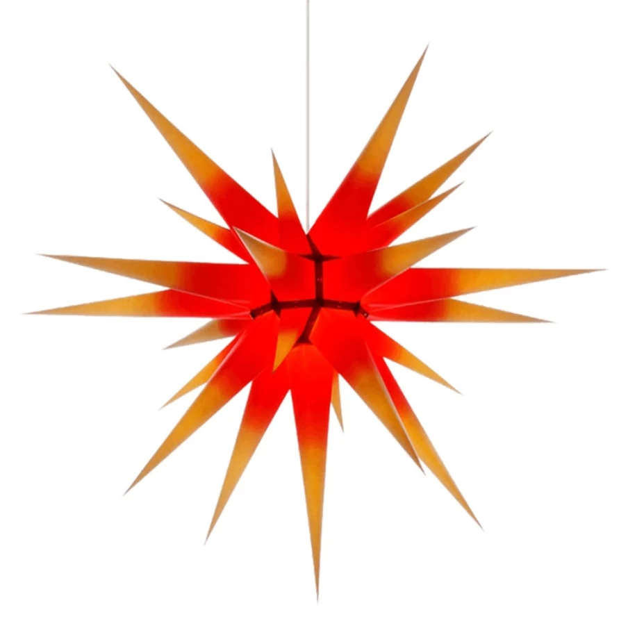 Herrnhuter Sterne 31.5 Inch Decorative Paper Star, Traditional Red and Yellow Christmas Ornament