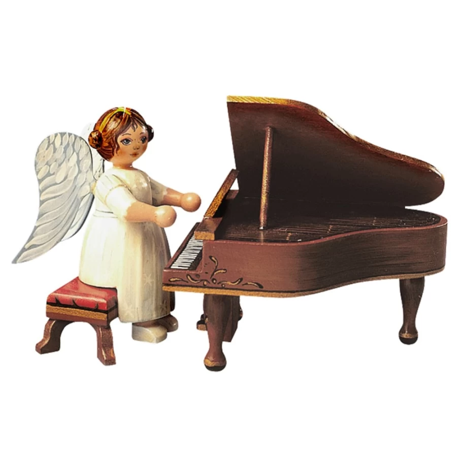 Kindertraum Angel Playing Piano - Elegant Musical Figurine for Home Decor