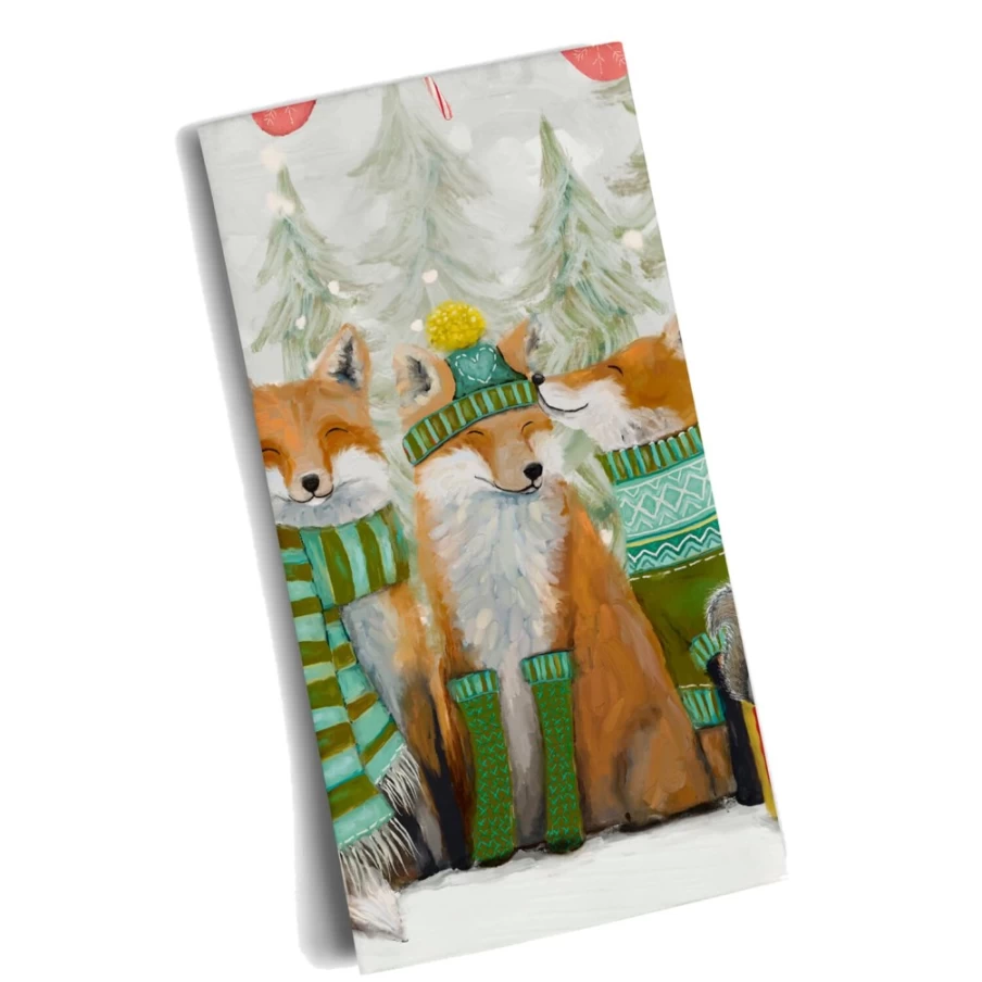 Käthe Wohlfahrt Christmas Santa Claws Tea Towel - Festive Holiday Kitchen Decor
