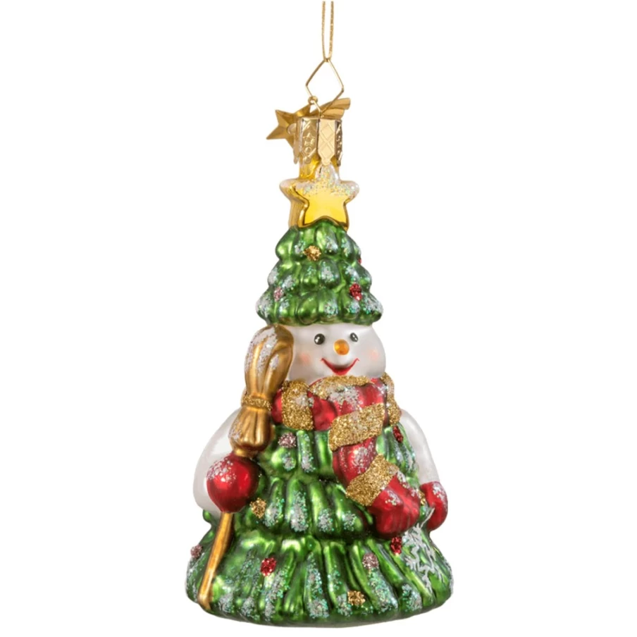 "Poesie in Glas Snowman Tree - Festive Holiday Decoration for Christmas"