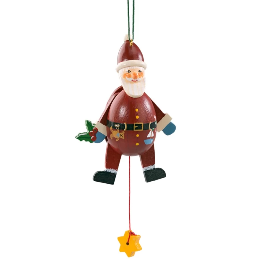 Käthes Original Jumping Jack Santa Claus Round Christmas Decoration