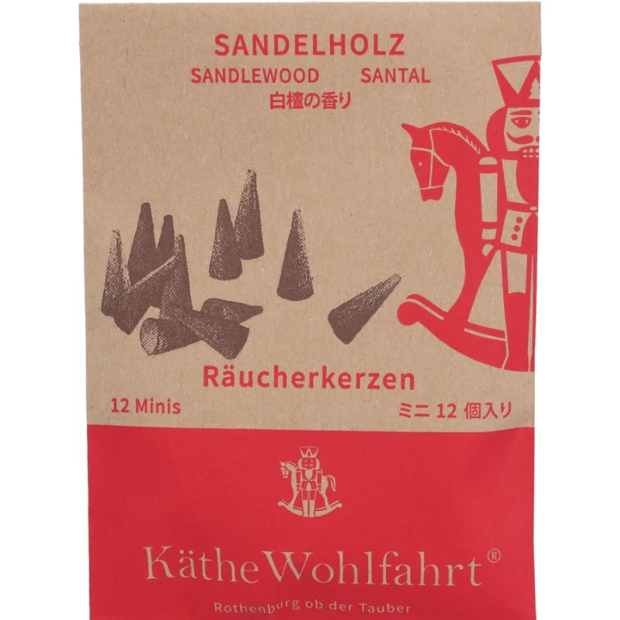 Käthe Wohlfahrt Aromatic Sandalwood Incense Cones – Premium Small Scented Cones for Relaxation & Meditation