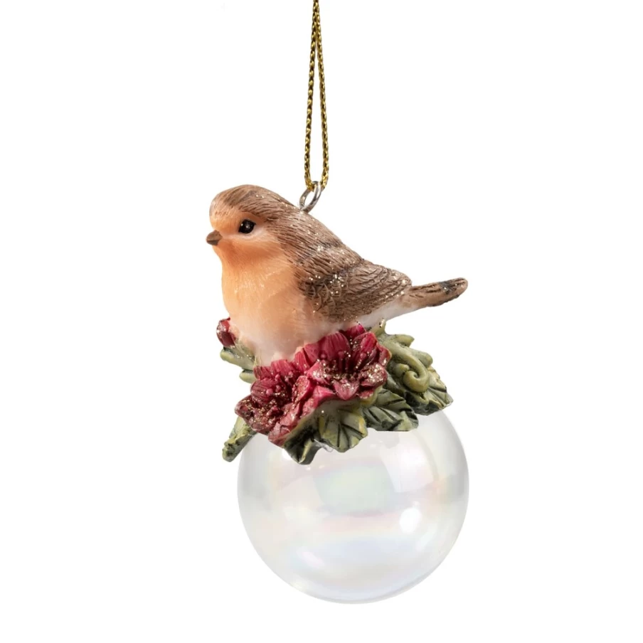 "Käthe Wohlfahrt Robin Christmas Bauble - Handcrafted Holiday Ornament"
