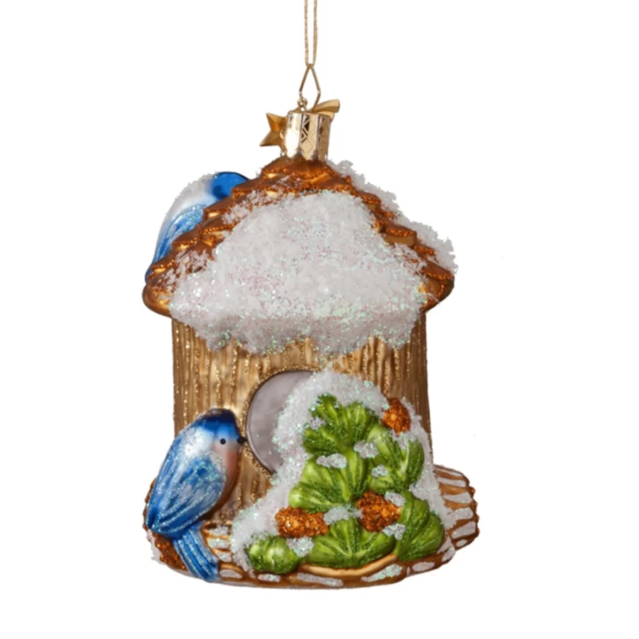 "Poesie in Glas Bullfinch Winterhouse Decorative Glass Art"