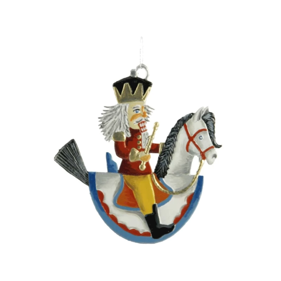 "Käthe Wohlfahrt Original German Nutcracker on Rocking Horse - Christmas Decoration Collectible"