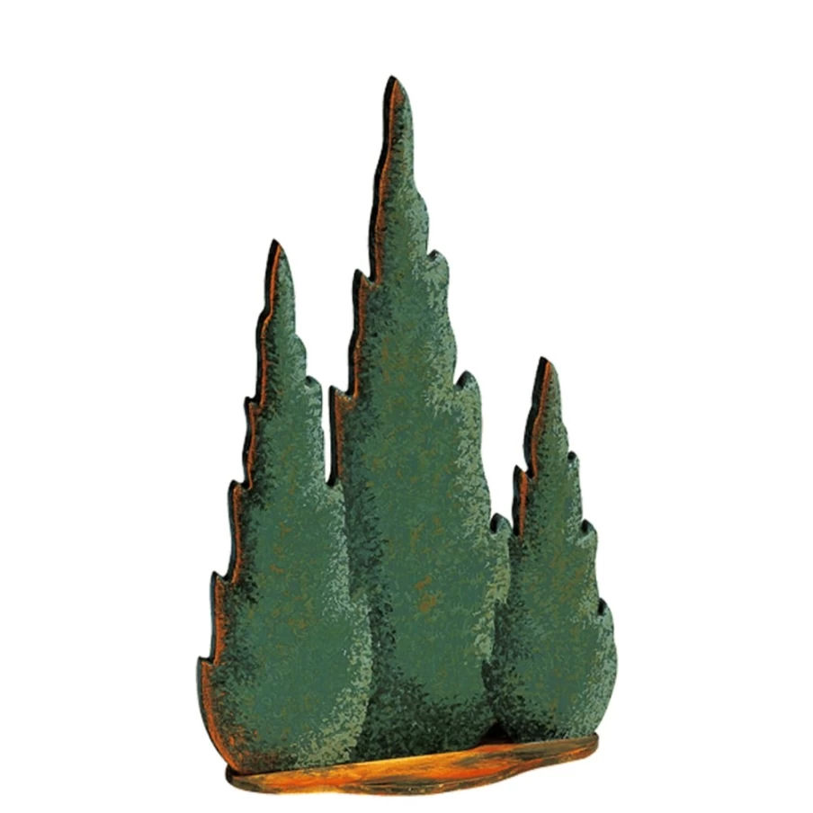 "Kindertraum Cypress Trees on Base - Realistic Miniature Landscape Decor"