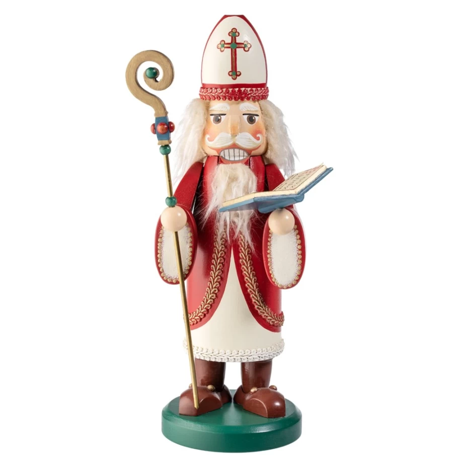 Käthes Original St. Nicolas Wooden Figure - 9.84 Inch Handcrafted Holzknackl Christmas Decoration