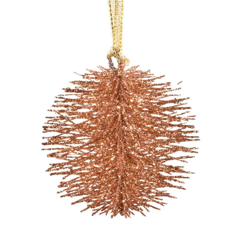 Käthe Wohlfahrt Small Copper Glitter Bobble Christmas Ornament