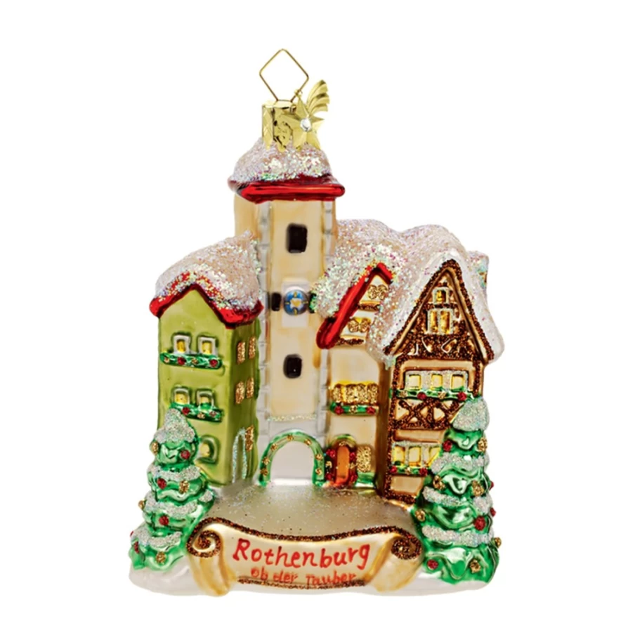 "Poesie in Glas Rothenburg Plönlein - Handcrafted Glass Souvenir from Germany"
