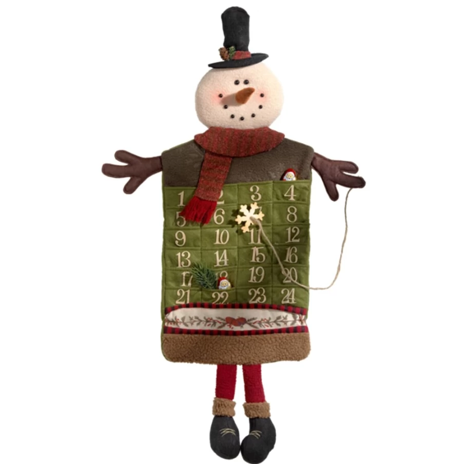 Käthe Wohlfahrt Snowman Fabric Advent Calendar - Christmas Countdown Decor