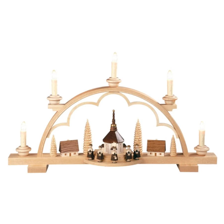 Müller Kleinkunst Schwibbogen "The Christmas Carolers" – Traditional German Christmas Light Arch with 230V for Holiday Decor