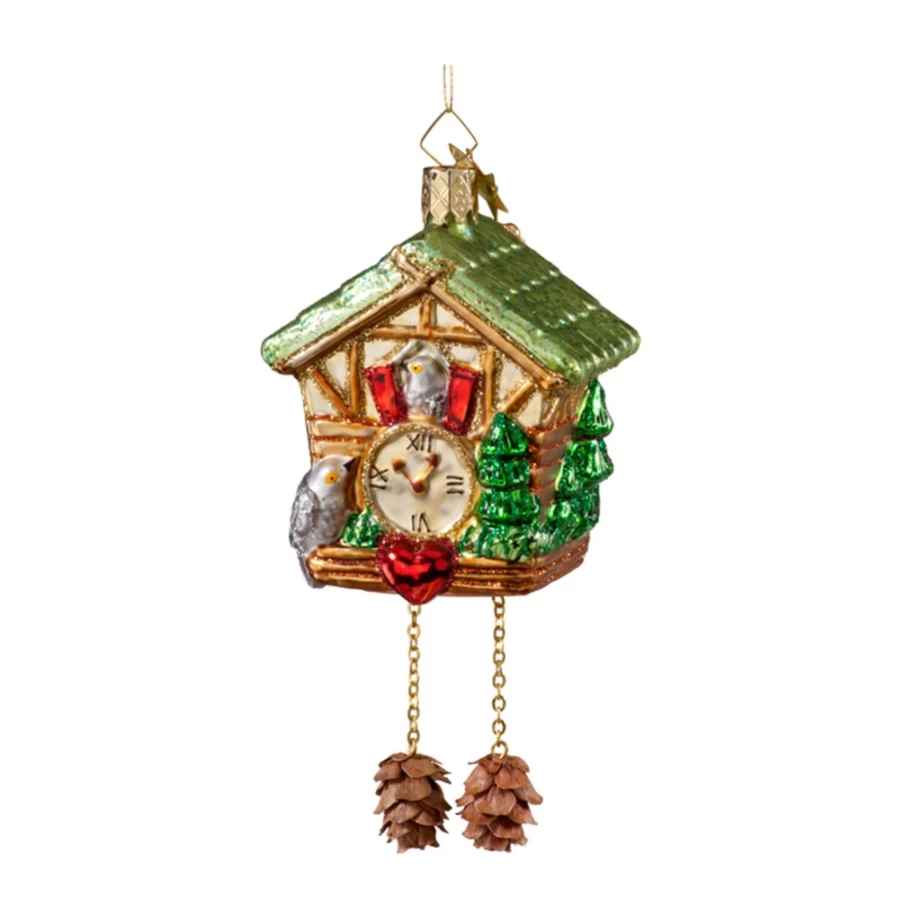 "Poesie in Glas Handcrafted German Cuckoo Clock - Traditional Wooden Quartz Pendulum Wall Decor"