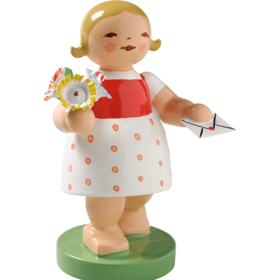 "WENDT & KÜHN Collectible Figurine - Girl Holding Letter and Flower"