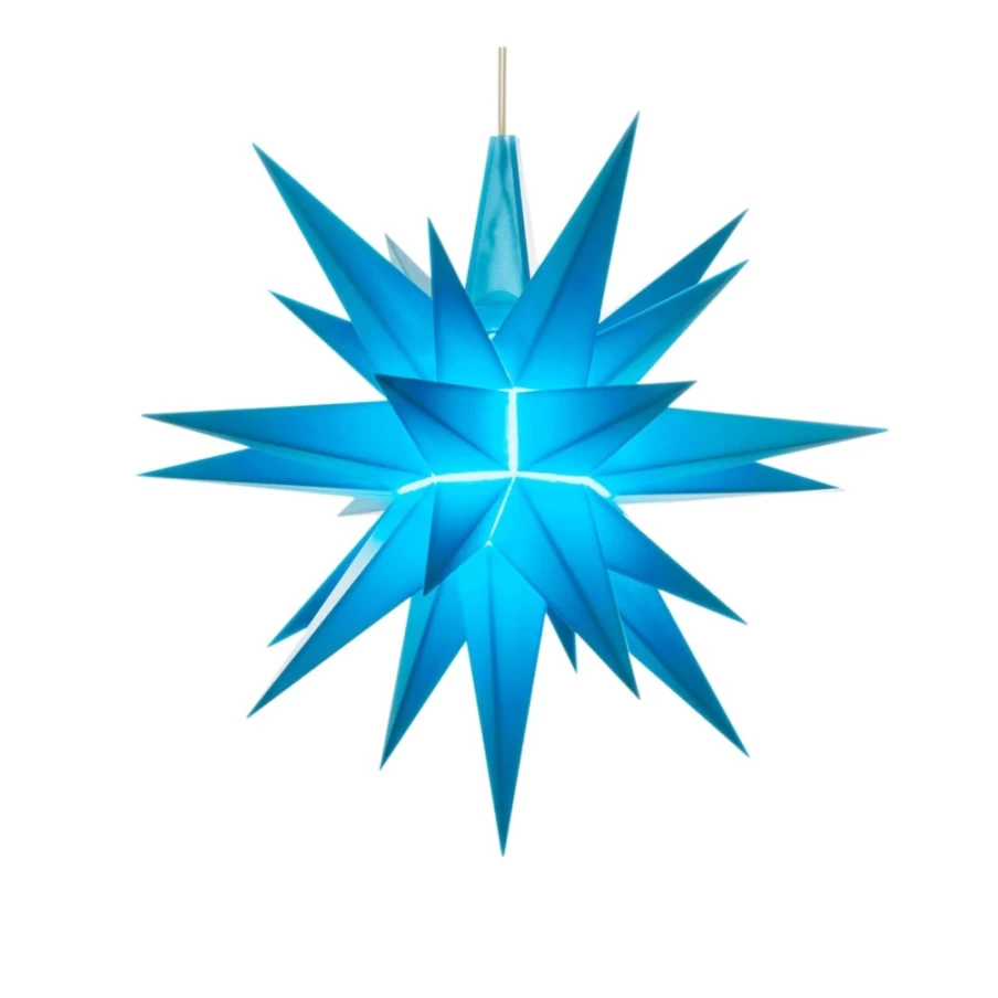 Herrnhuter Sterne Blue Plastic Christmas Star Decoration, 5.12 Inch Traditional German Advent Star
