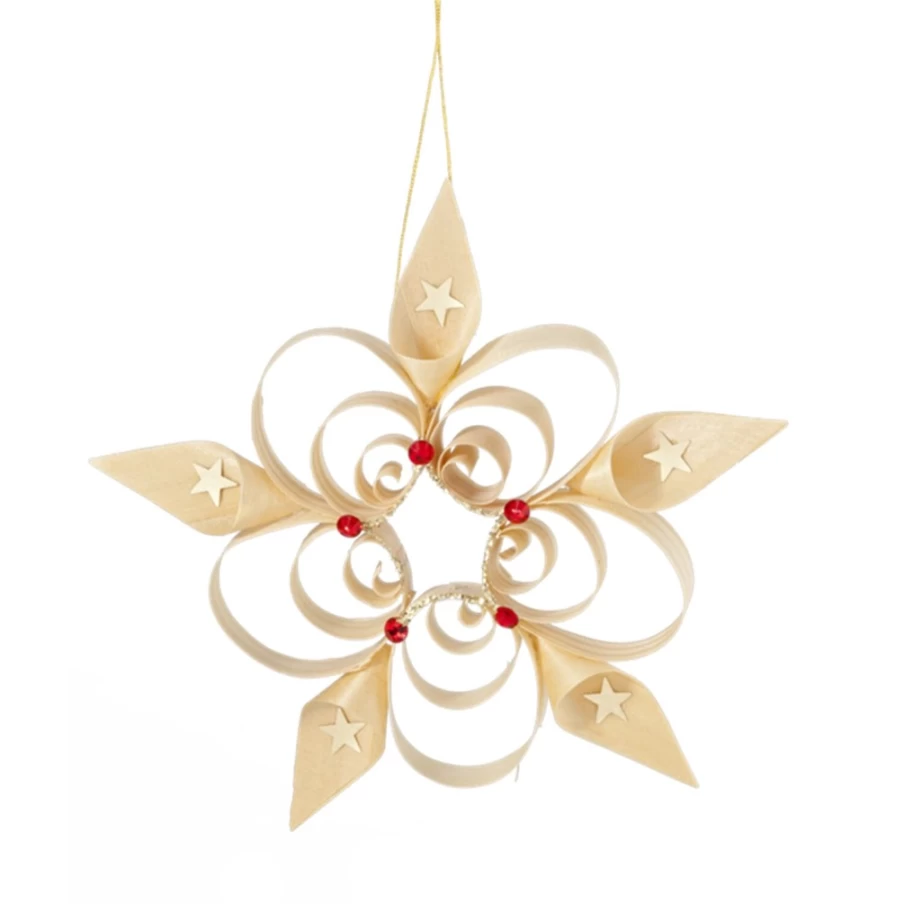 Käthe Wohlfahrt Red Stone Star Ornament - Handcrafted Christmas Decoration