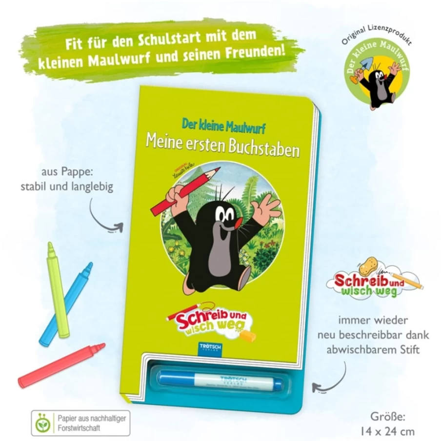 "The Little Mole" Alphabet Learning Booklet by Trötsch Verlag – Fun Letter Practice for Kids